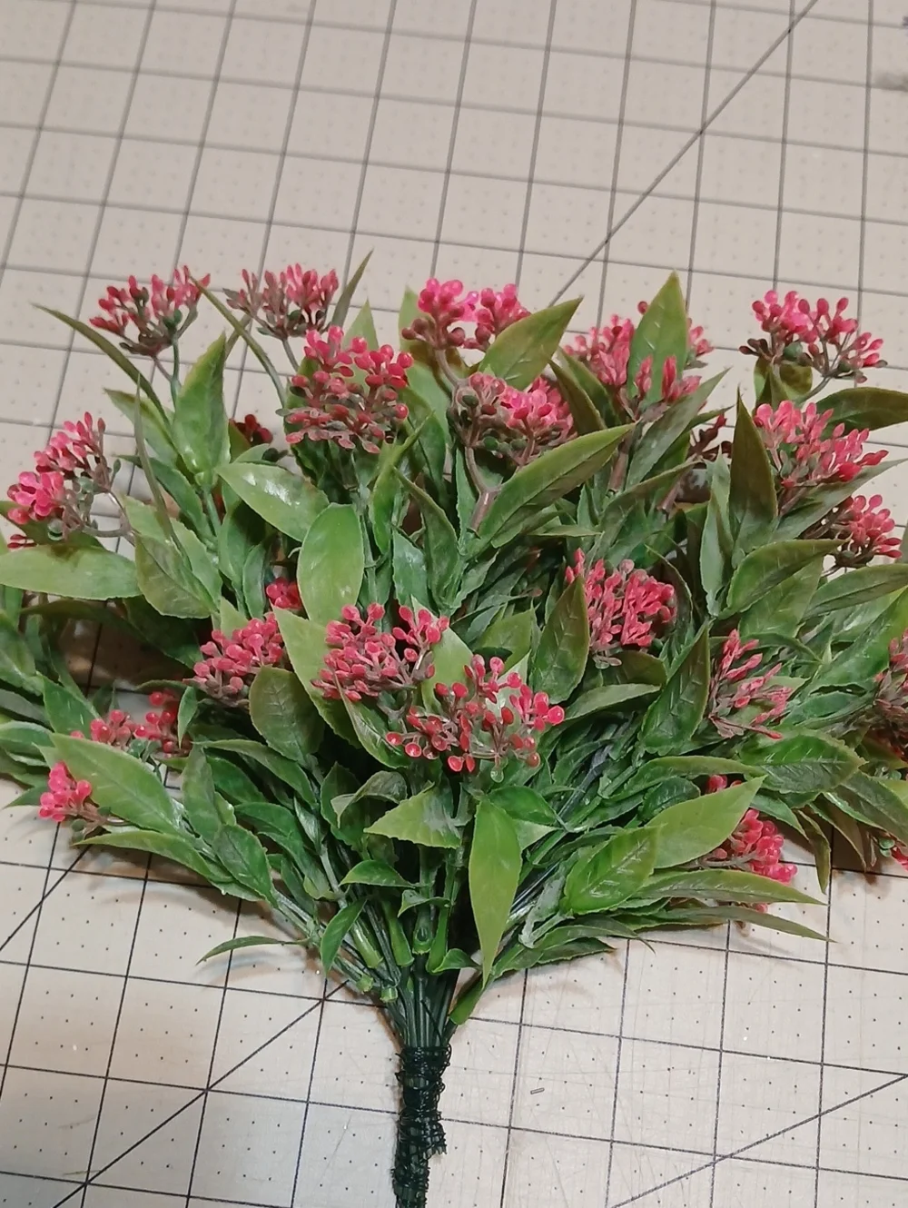 Greenery W/Pink Artificial Floral Stem Bouquet